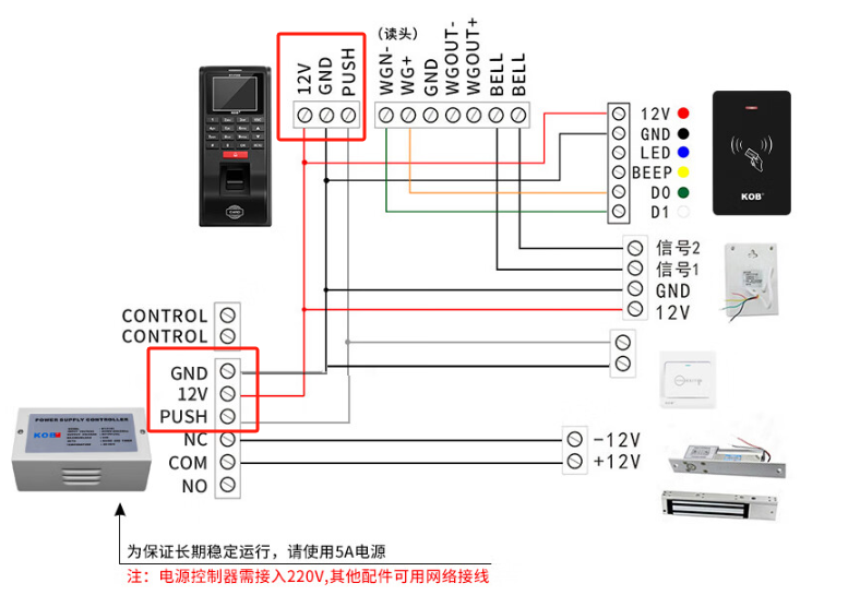 非常详细的门禁接线图：适合转行做门禁的小白使用！